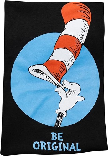 Adult Dr Seuss The Cat in The Hat Be Original Tip Hat Short Sleeves T-Shirt Tee - Picture 6 of 12