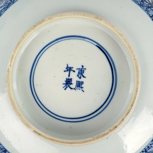 Grande ciotola cinese blu e bianca marchio regno Kangxi XIX secolo - Foto 11 di 11