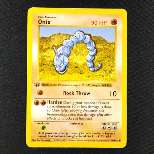Onix 56/102 - Base Set Shadowless 1st Edition - Pokemon Card - Picture 1 of 2