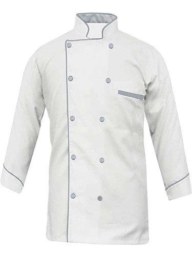Abrigo de cocina manga larga negro rosa tuberías restaurante uniforme camiseta de cocina - Imagen 2 de 23