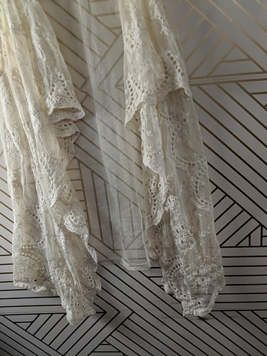 XCVI Wearables Women's Cream Lace Eyelet Vest Open Front Drape Size 1 READ - Picture 2 of 10