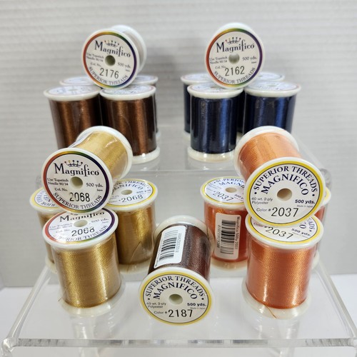 Lot of 19 Spools Superior Threads Magnifico Polyester 500 Yd Each 40Wt 2Ply NEW - Picture 2 of 13