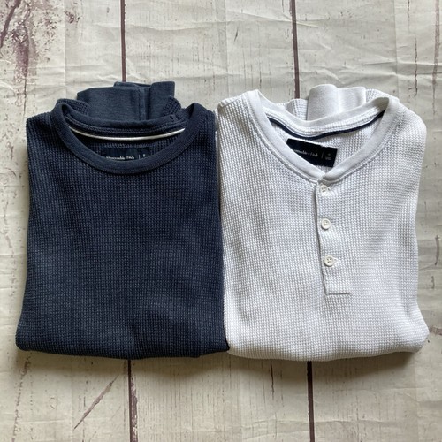 Abercrombie & Fitch Men’s S Small Thermal Long Sleeve Casual Tops Lot Of 2 Flaw