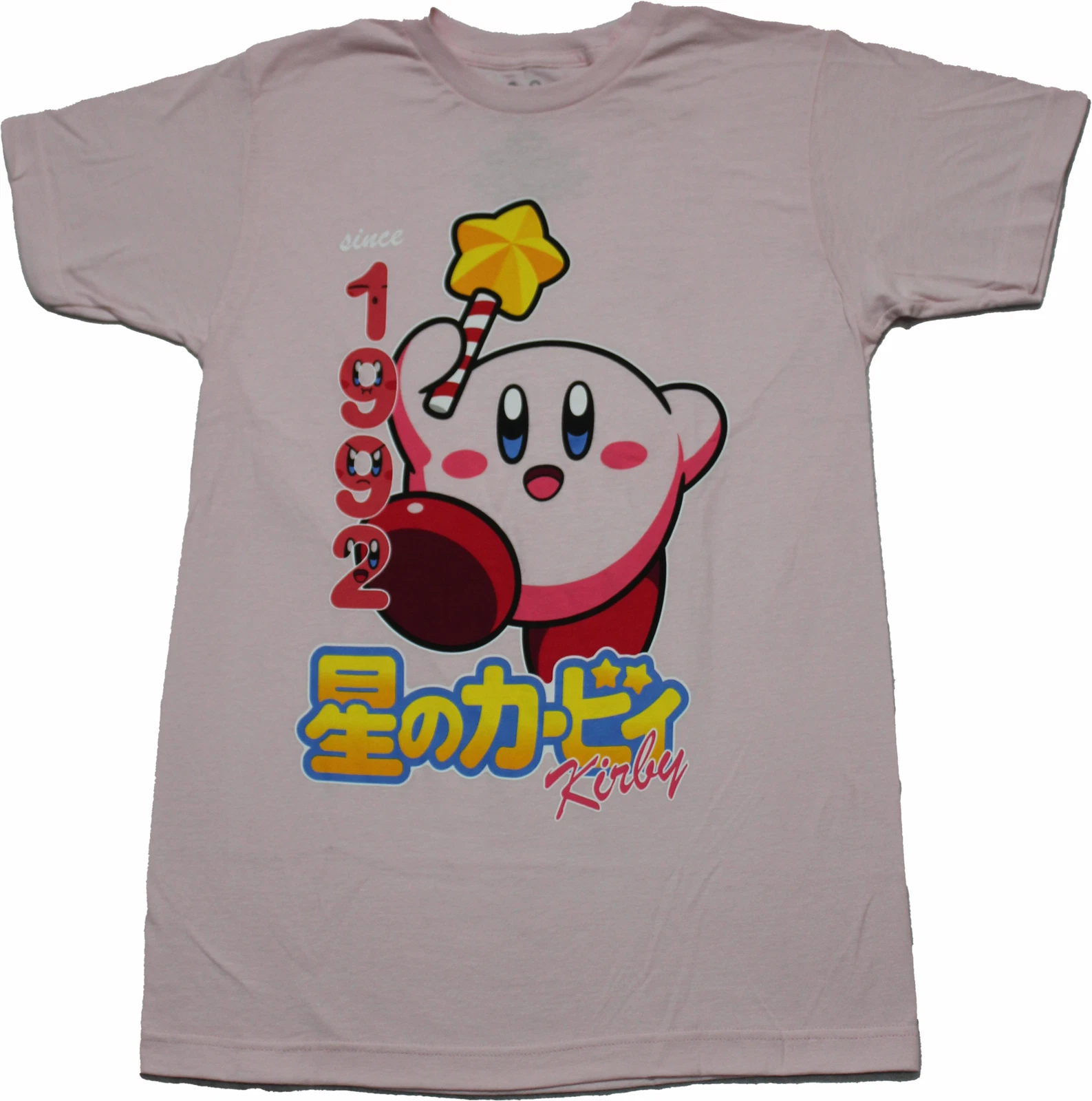Kirby New Adult T-Shirt - 1992 Jumping Kanji Kirby Image