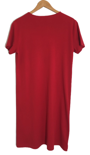 CHAPS L Red Lace-Up Dress 100% Cotton - NWOT - Picture 5 of 10