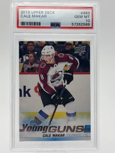CALE MAKAR PSA 10 2019-20 UPPER DECK #493 ROOKIE YOUNG GUNS RC AVALANCHE