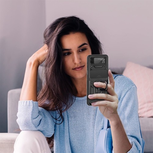 Für Samsung Galaxy Z Flip 6 5 4 3 Handyhülle Stoßfest Ständer Schiebekamera Abdeckung - Bild 11 von 22