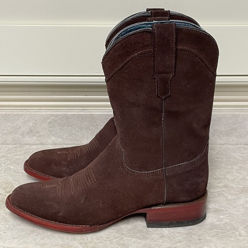 Ferrini Boot Mens 8.5D Chocolate Suede Roughrider Western Cowboy Comfort Boots