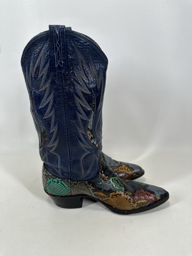 Dan Post Rainbow Python Cowgirl Boots Women’s Size 7.5M - Picture 8 of 12