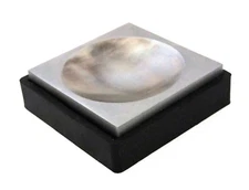 4" Double Sided Steel Dapping Bench Block With 3" Groove & Rubber Base