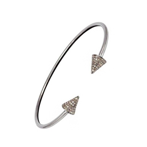 925 Sterling Silver Natural Diamond Bangle Anniversary