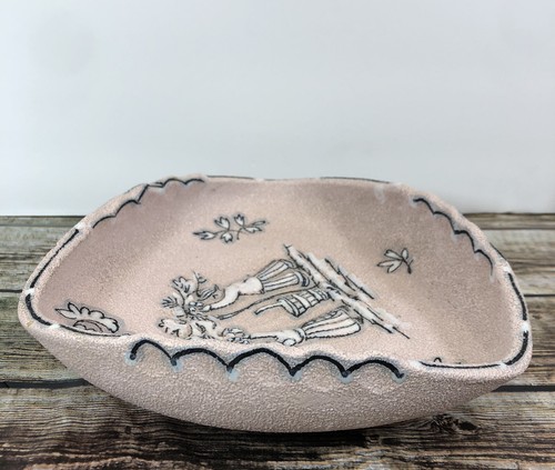 Vintage Fratelli Fanciullacci Pink Bowl Plate Italian Art Pottery MCM 5080 Italy - Picture 5 of 10