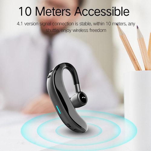 Bluetooth Headset Wireless Earphones Hands Free Noise Cancelling Earbud with Mic - Picture 11 of 12