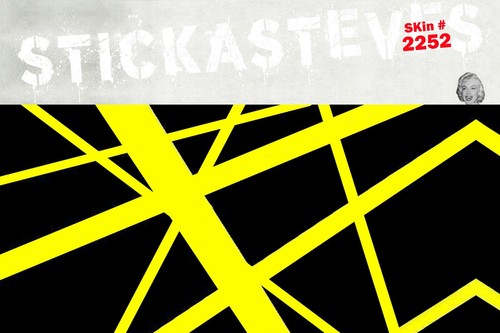 Guitar Skin Axe Wrap Re-skin Hard Rock Metal Guitar God Black Yellow Stripes V7 - Bild 12 von 14