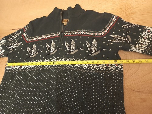 Maglione The Foundry Supply Co 1/4 Zip Fair Isle Goose Finto Collo Uomo Taglia 2XL - Foto 4 di 11
