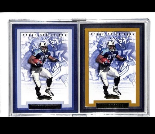 2002 Fleer Showcase Eddie George Gold & Base #002/100 Titans With Base Card SP