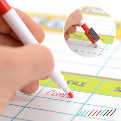 CHORE CHART Magnetic Fridge Family Planner Rota Board Weekly Drywipe A3 Task Pen - Picture 6 of 6