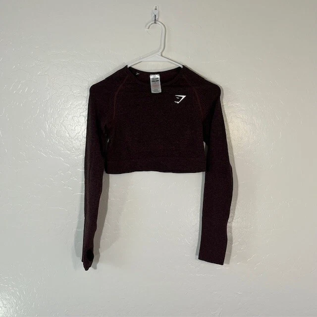 gymshark crop long sleeve workout gym run shirt