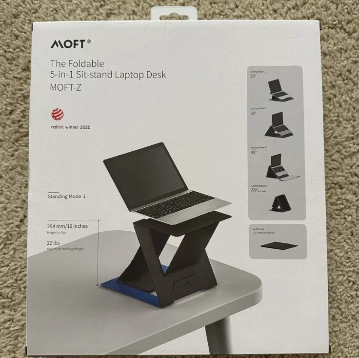 MOFT Z 5in1 Sit-Stand Laptop Desk Foldable Stand Portable Adjustable-black