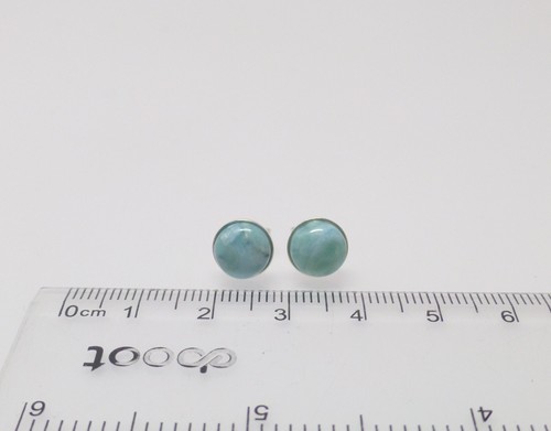 Ohrstecker Ohrringe Larimar Cabochon 8mm Silber 925 - Bild 5 von 6