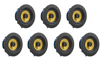 7 Pack - TDX 6.5'' 2-Way Ceiling Wall Home Theater Speaker Flush Mount White New