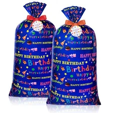 2 Pcs 70"x 40" Extra Large Jumbo Gift Bags Plastic Present Bag Giant Gift Wra...