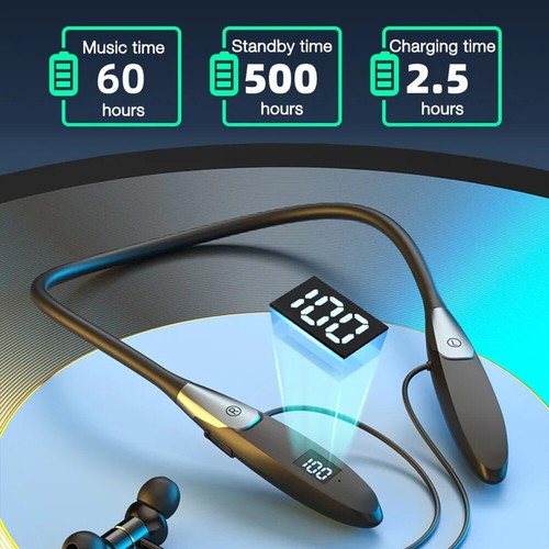 Nuovo Bluetooth collare cuffie wireless microfono auricolari stereo auricolari - Foto 2 di 26