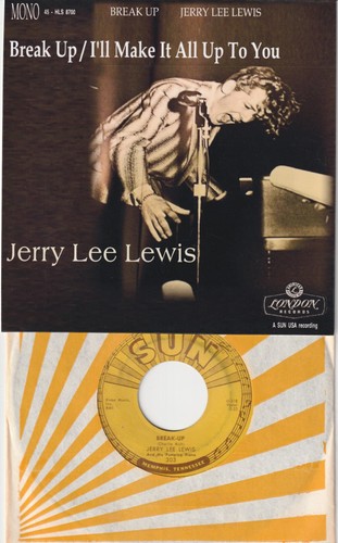 JERRY LEE LEWIS (bundle of 4 45's 3 w/PS's) (45's are VG+ to NM) (PS's are MINT)