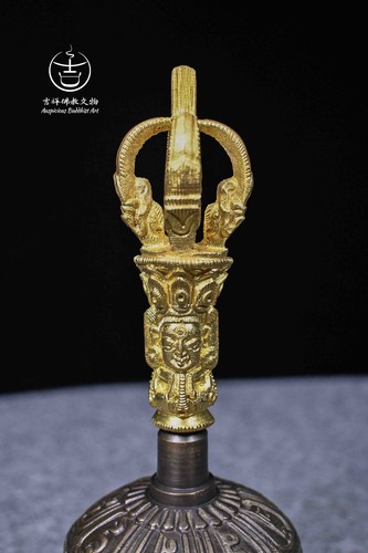 Handmade Premium Gilded Tibetan Bell and Vajra Ritual Item - Picture 13 of 15