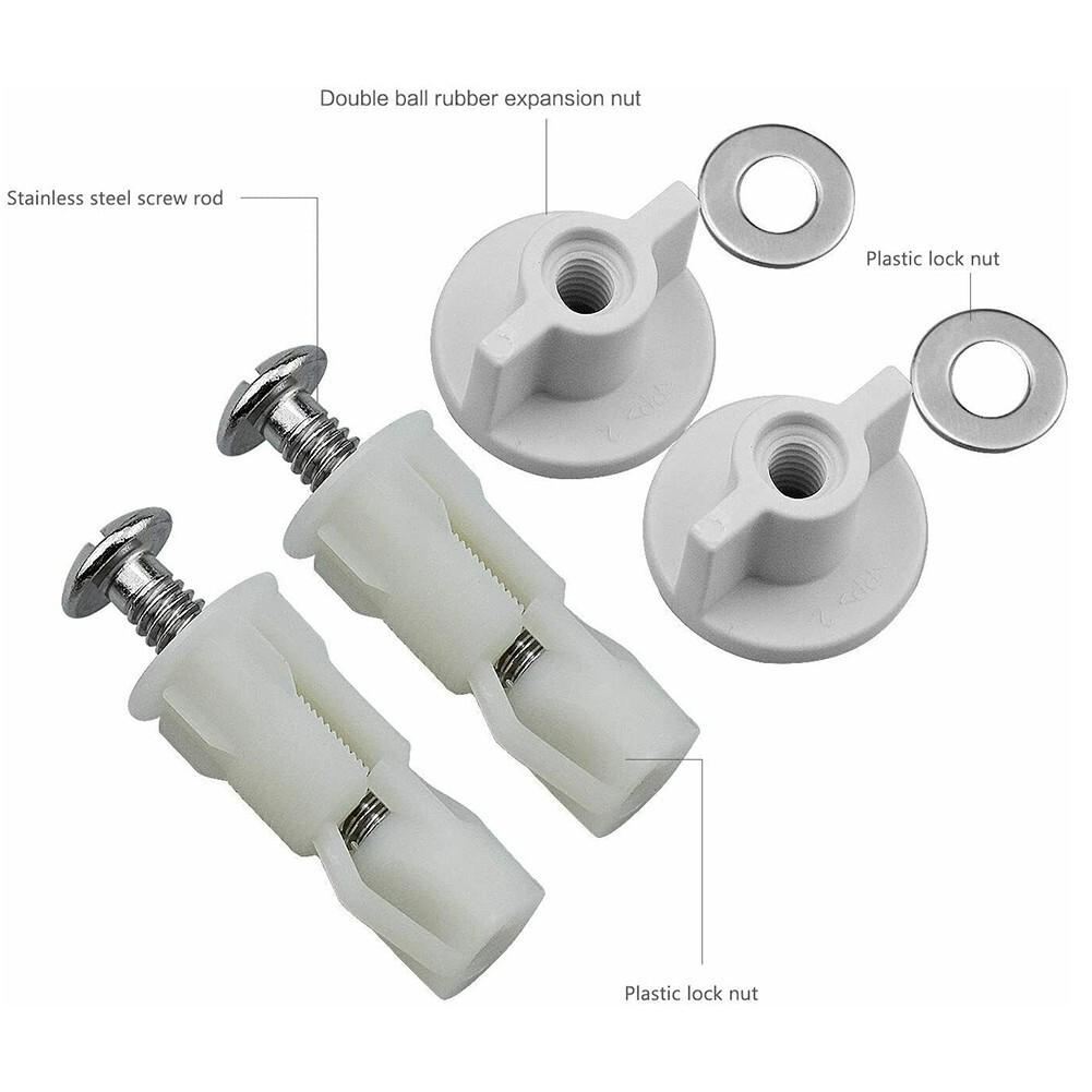 "Universal Toilet Seat Fixing Kit 5 Pairs of Stainless Steel Screw Set