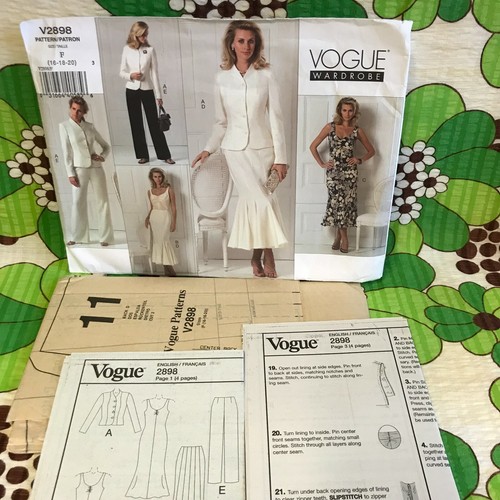 Vogue V2898 VTG Sewing Pattern Vogue Wardrobe Sz: 16-18-20 Uncut - Picture 4 of 4