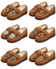 NFL/ MLB Team Logo Warm Winter Moccasin Slippers-Pick your team