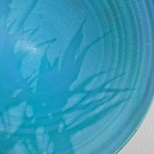 John Curry Studio Pottery Turquoise Blue Barium Glaze Bowl ca. 1990 Ceramic USA - 第 10/15 張圖片
