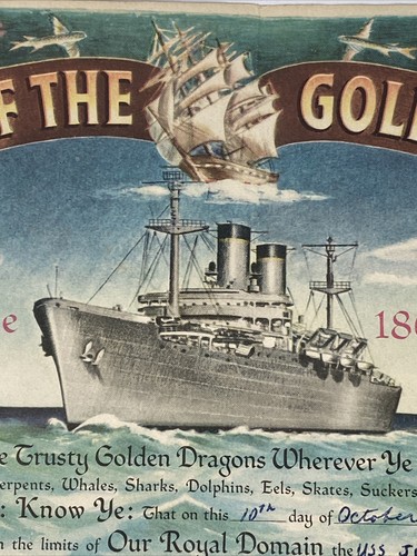 1961 Domain of the Golden Dragon USS JC Breckengridge U.S.N. & MSTS Certificate - Picture 9 of 15
