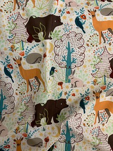 Poplin Fabric Woodland Fabric 100/% Cotton Llama Cotton Fabric