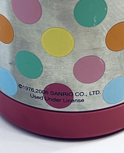 Thermoskanne HELLO KITTY Trinkflasche Edelstahl rosa 12 oz mit Strohhalm gepunktet - Bild 4 von 9