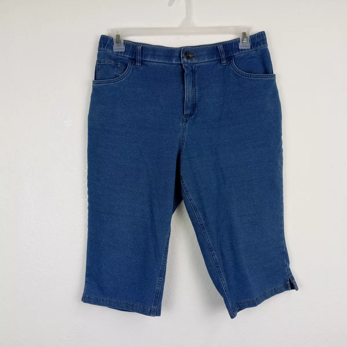 Denim & Company Women's Capri Pants Stretch Waist Size 14 Light