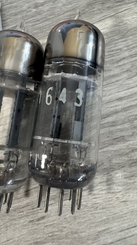 Match Pair 6414 Rare Triple Mica E180CC 7062 NOS Audio Tube Bottom Pinch - Picture 8 of 23