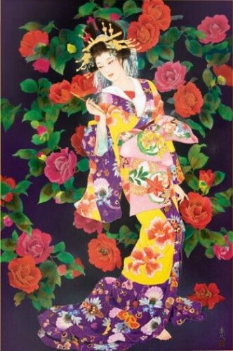 Jigsaw puzzle Ethnic Japanese Kimono Tsubaku 1000 piece NEW - Afbeelding 1 van 1