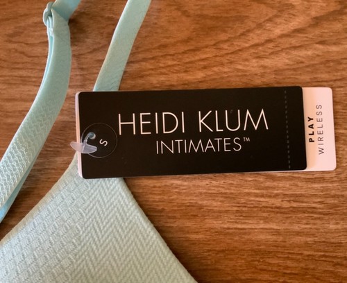 Heidi Klum Intimates Seam Free Wireless Triangle Bra New with Tags Pale Blue - Picture 2 of 8