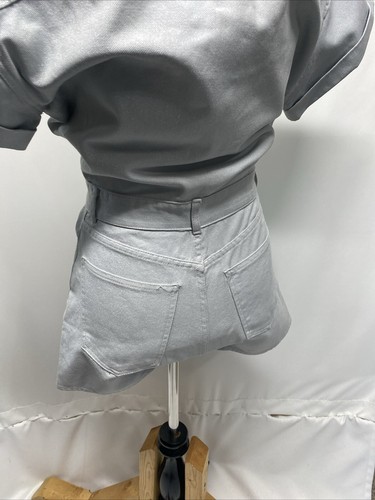 Zara Women’s Small Blue Grey Button Pocket Short Sleeve Romper - Picture 11 of 16