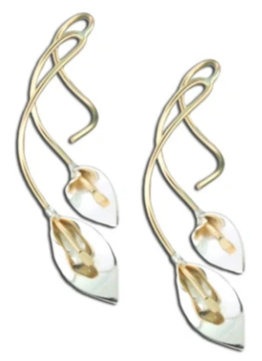 Gold Filled Double Take Lily Spiral Gold Silver Earrings by Mark