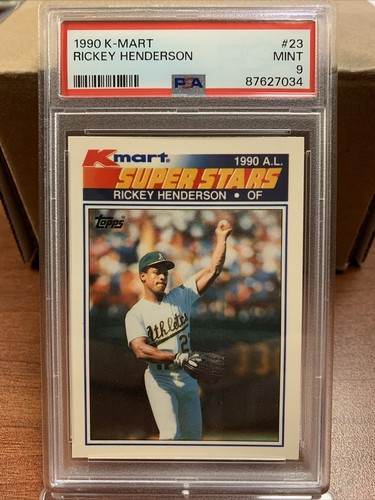 1990 Topps K-Mart SuperStars Rickey Henderson #23 PSA 9 Mint HOF Oakland A’s