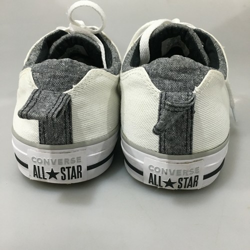 Converse All Star Hombres 10 Mujeres 12 Blanco Lona Tenis Gimnasio Zapatos Parte Superior Baja - Imagen 4 de 8