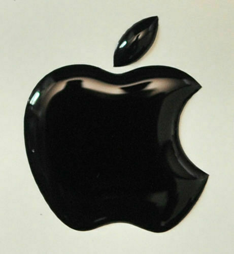 1pcs Apple Logo 3D Curved Sticker for iPad. Black. 50x43mm - Picture 1 of 2