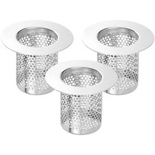 3 Pack Shower Drain Strainer, 2" x 2.6" Stainless Steel Deep Sink Hair Catcher
