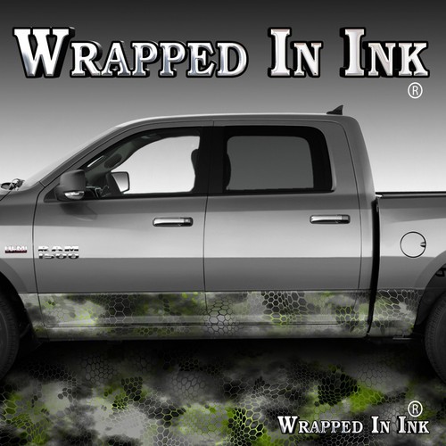 Rocker Panel Wrap Chameleon Camo Green Decal Wrap Truck Side Camouflage A52RP#2 - Picture 1 of 3