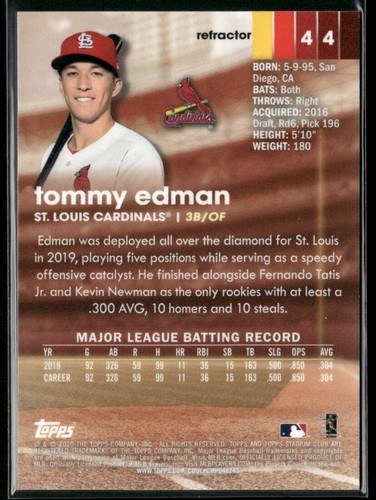 2020 TOPPS STADIUM CLUB CHROME BASEBALL REFRACTOR & X-FRACTORS-PICK FROM LIST! - Picture 17 of 57