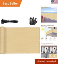 Elegant Sand Yellow Balcony Privacy Screen 3'x10' – Perfect for Outdoor Settings