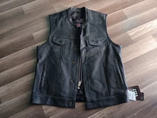 Coast 2 Coast Outfitter Men's L-Size black Leather Concealed Carry vest NWT